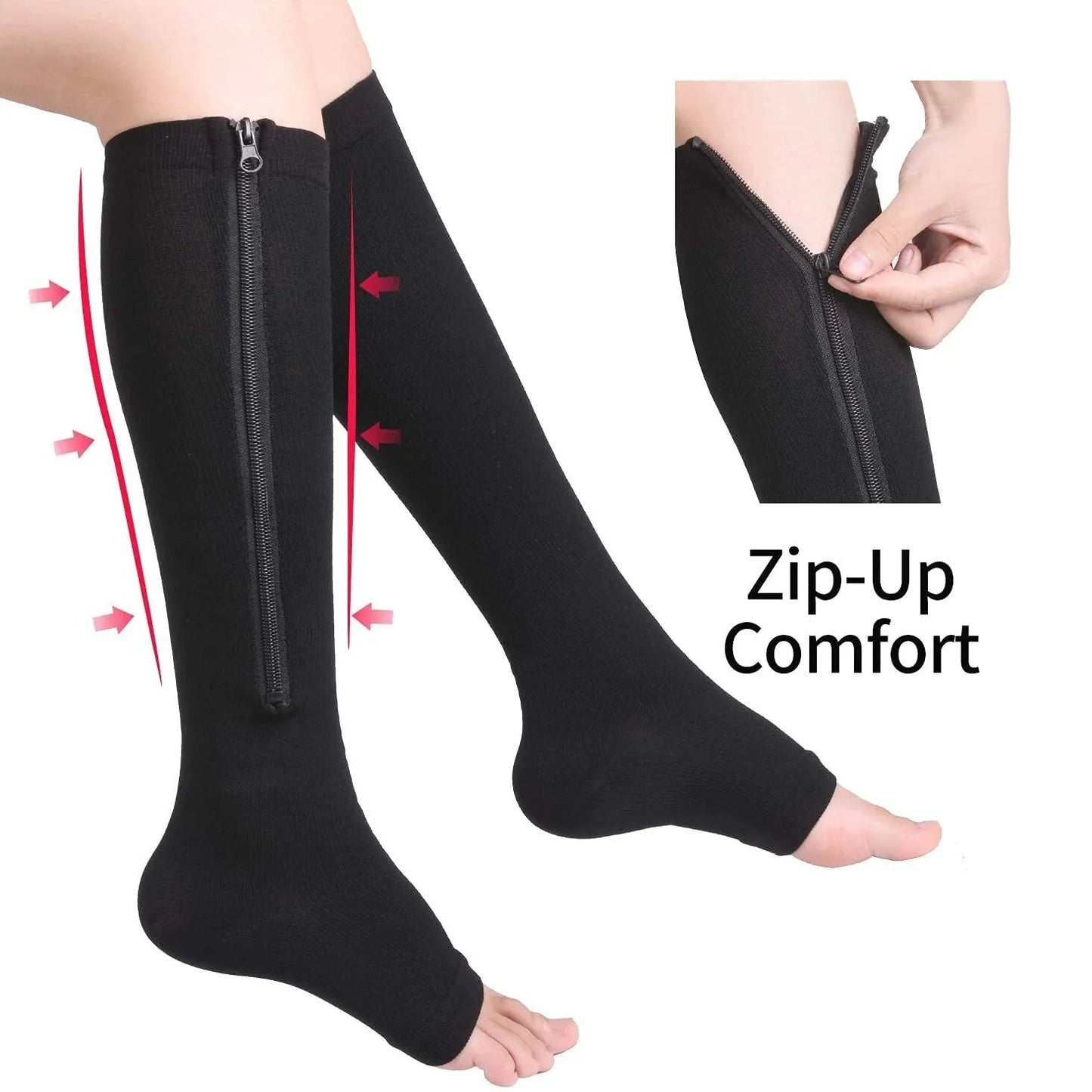 Meia de compressão com zíper - C-Socks™ - 2 Pares