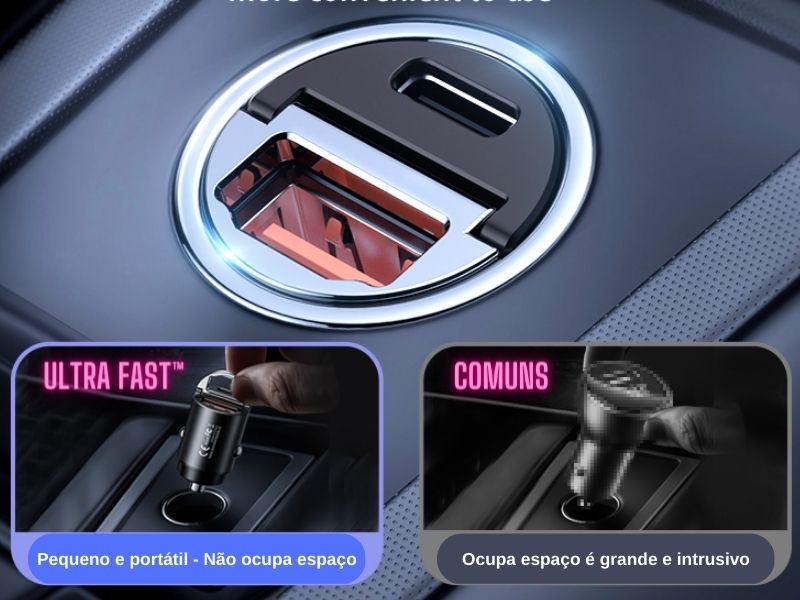 Carregador Veicular Invisível - Ultra Fast™